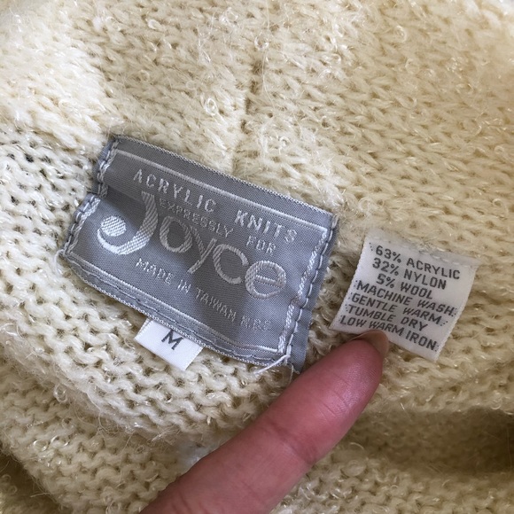 Vintage Puff Sleeve Knit Cardigan Size Medium - Picture 8 of 8